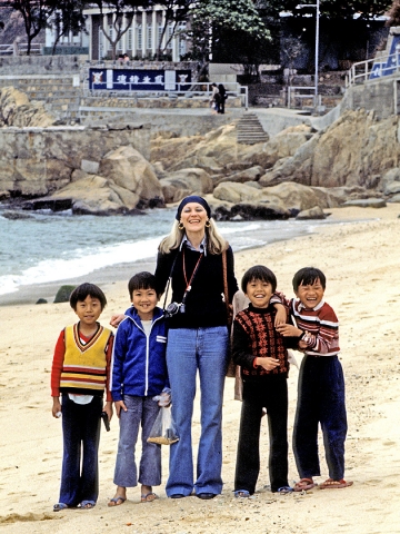 Adopted class member Carole Sopko with
her boys in Hong Kong, 1978